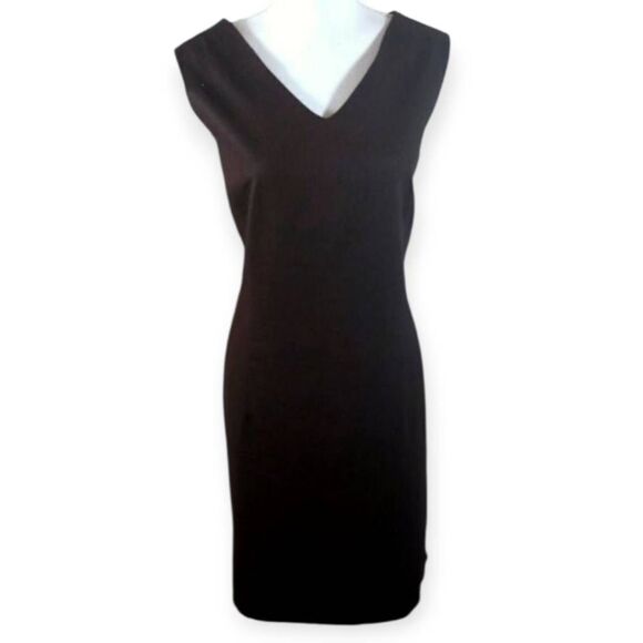 NORTON MCNAUGHTON BLACK V-NECK DRESS SZ.16 EUC - Picture 1 of 5